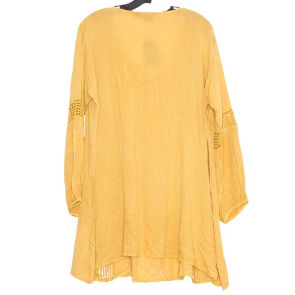 NWT Tunic Top Boho Cottage Festival Peasant Flowy Beachy Mustard Yellow Size 3X - Picture 2 of 7